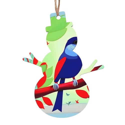 Schneemann-Form aus Holz – rotes Blatt Vogel hängende Dekorationen für Weihnachtsbaumparty – ideal für Zuhause, Wände, Türen, Fenster Schneemann-Form aus Holz – rotes Blatt Vogel hängende Dekorationen für Weihnachtsbaumparty – ideal für Zuhause, Wände, Türen, Fenster von SamLng