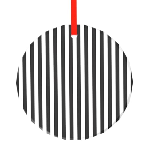 Schwarzer und weißer gestreifter runder Glasanhänger – Weihnachtsbaum-Hängedekorationsanhänger, perfekt für Halloween, Feiertagsfeiern Schwarzer und weißer gestreifter runder Glasanhänger – Weihnachtsbaum-Hängedekorationsanhänger, perfekt für Halloween, Feiertagsfeiern von SamLng