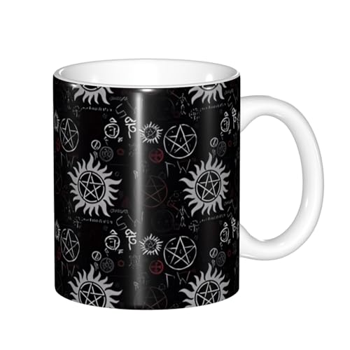 Supernatural Symbols schwarze Farbwechsel-Tassen – wärmeempfindliche thermochrome Magie – perfekt für Camping, Picknick, drinnen und draußen Supernatural Symbols schwarze Farbwechsel-Tassen – wärmeempfindliche thermochrome Magie – perfekt für Camping, Picknick, drinnen und draußen von SamLng
