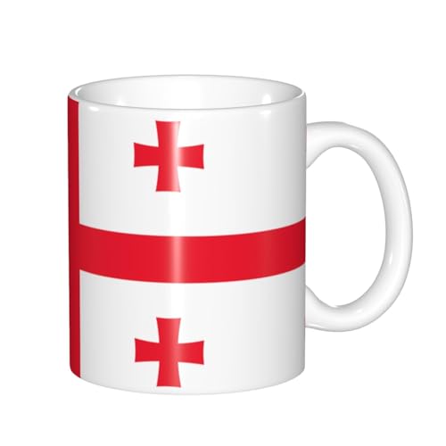 Tasse mit Farbwechsel, Motiv: Flagge von Georgia, wärmeempfindlich, thermochromische Magie, perfekt für Camping, Picknick, drinnen und draußen von SamLng
