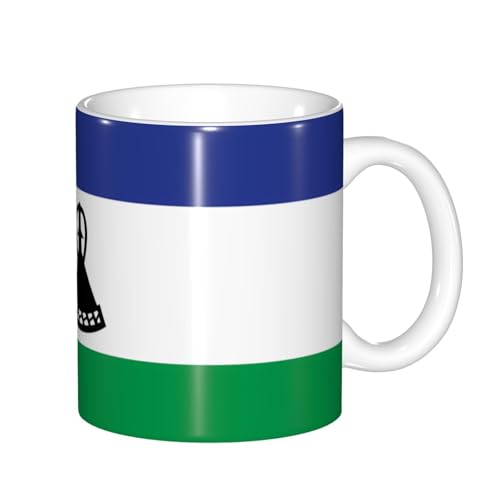Tasse mit Farbwechsel, Motiv: Flagge von Lesotho, wärmeempfindlich, thermochrome Magie, perfekt für Camping, Picknick, drinnen und draußen Tasse mit Farbwechsel, Motiv: Flagge von Lesotho, wärmeempfindlich, thermochrome Magie, perfekt für Camping, Picknick, drinnen und draußen von SamLng