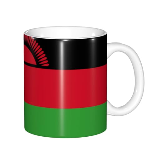 Tasse mit Farbwechsel, Motiv: Flagge von Malawi, wärmeempfindlich, thermochrome Magie, perfekt für Camping, Picknick, drinnen und draußen Tasse mit Farbwechsel, Motiv: Flagge von Malawi, wärmeempfindlich, thermochrome Magie, perfekt für Camping, Picknick, drinnen und draußen von SamLng