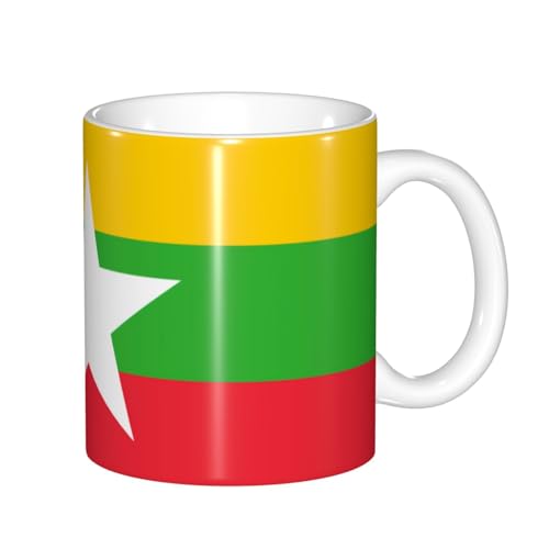 Tasse mit Farbwechsel, Motiv: Flagge von Myanmar, wärmeempfindlich, thermochromisch, perfekt für Camping, Picknick, drinnen und draußen Tasse mit Farbwechsel, Motiv: Flagge von Myanmar, wärmeempfindlich, thermochromisch, perfekt für Camping, Picknick, drinnen und draußen von SamLng