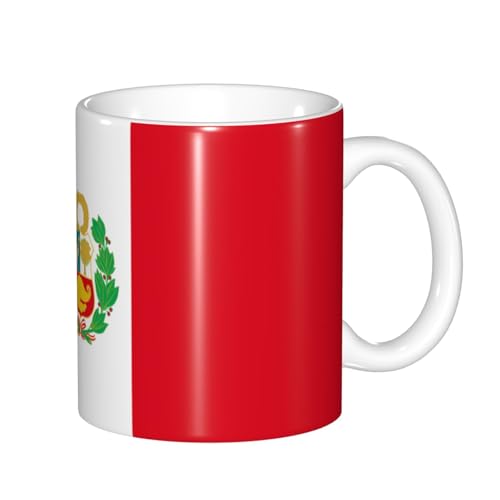 Tasse mit Farbwechsel, Motiv: Flagge von Peru, wärmeempfindlich, thermochromische Magie, perfekt für Camping, Picknick, drinnen und draußen von SamLng