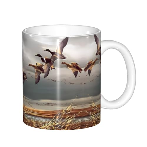 Tasse mit Farbwechsel, Motiv: Jagd, fliegende Wildenten, wärmeempfindlich, thermochromisch, perfekt für Camping, Picknick, drinnen und draußen Tasse mit Farbwechsel, Motiv: Jagd, fliegende Wildenten, wärmeempfindlich, thermochromisch, perfekt für Camping, Picknick, drinnen und draußen von SamLng