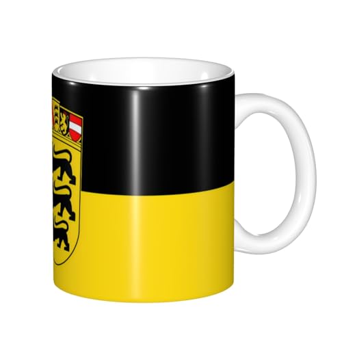 Tasse mit Farbwechsel der Flagge Baden-Württembergs – wärmeempfindliche thermochrome Magie – perfekt für Camping, Picknick, drinnen und draußen Tasse mit Farbwechsel der Flagge Baden-Württembergs – wärmeempfindliche thermochrome Magie – perfekt für Camping, Picknick, drinnen und draußen von SamLng