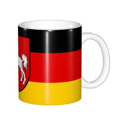 Tasse mit Farbwechsel der Flagge Niedersachsens – wärmeempfindliche thermochrome Magie – perfekt für Camping, Picknick, drinnen und draußen Tasse mit Farbwechsel der Flagge Niedersachsens – wärmeempfindliche thermochrome Magie – perfekt für Camping, Picknick, drinnen und draußen von SamLng