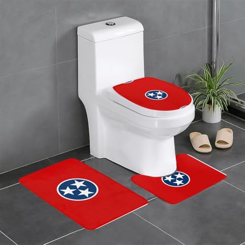 Tennessee 3-teiliges Badteppich-Set mit Staatsflagge – saugfähige Badezimmermatten, Badewannen-Duschmatten – ideal für Schminktische und Ferienhäuser Tennessee 3-teiliges Badteppich-Set mit Staatsflagge – saugfähige Badezimmermatten, Badewannen-Duschmatten – ideal für Schminktische und Ferienhäuser von SamLng