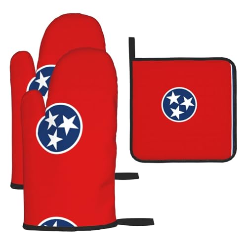 Tennessee Ofenhandschuhe, Topflappen-Set, 3-teilig, verbrühungssichere Mikrowellen-Ofenhandschuhe mit dem Komfort zum Öffnen von Topfdeckeln Tennessee Ofenhandschuhe, Topflappen-Set, 3-teilig, verbrühungssichere Mikrowellen-Ofenhandschuhe mit dem Komfort zum Öffnen von Topfdeckeln von SamLng