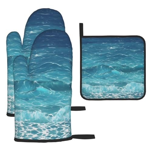 The Deep Blue Sea 3-teiliges Ofenhandschuh-Set – verbrühungssichere Mikrowellen-Ofenhandschuhe mit dem Komfort zum Öffnen von Topfdeckeln The Deep Blue Sea 3-teiliges Ofenhandschuh-Set – verbrühungssichere Mikrowellen-Ofenhandschuhe mit dem Komfort zum Öffnen von Topfdeckeln von SamLng