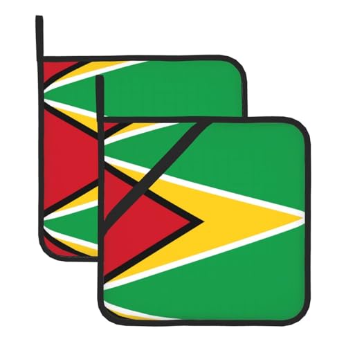 Topflappen-Sets mit Flagge von Guyana – Hitzebeständige Topflappen zum Backen, Grillen, Handhabung zu Hause – praktische Verwendung in der Küche Topflappen-Sets mit Flagge von Guyana – Hitzebeständige Topflappen zum Backen, Grillen, Handhabung zu Hause – praktische Verwendung in der Küche von SamLng