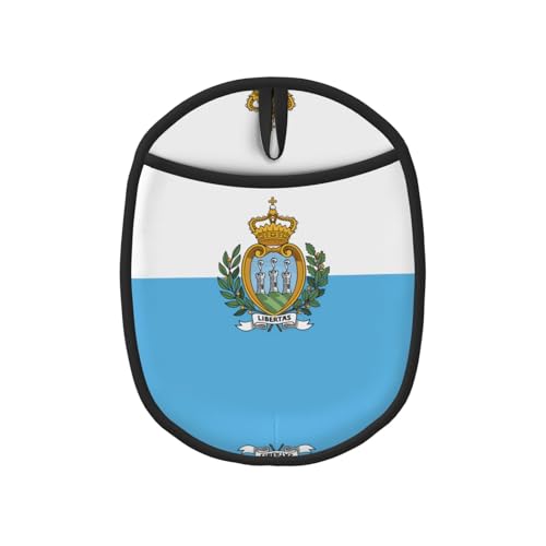 Topflappen-Sets mit Flagge von San Marino, Küchenhandschuhe und hitzebeständige Küchenofen-Pads – Mikrowellen-Silikon-Topfmatte von SamLng