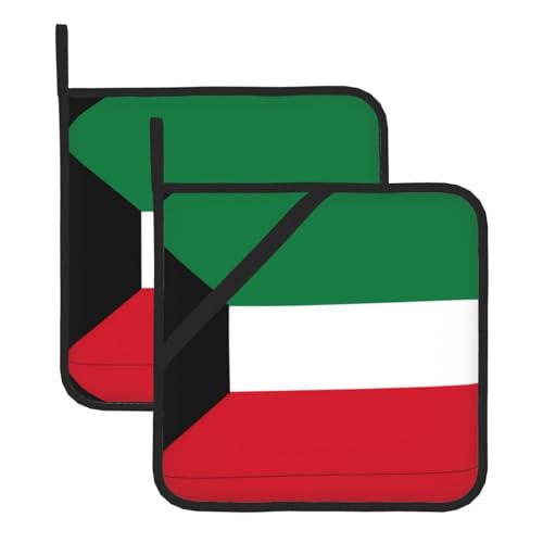 Topflappen-Sets mit Kuwaiti-Flagge – hitzebeständige Topflappen zum Backen, Grillen, Handhabung zu Hause – bequeme Verwendung in der Küche Topflappen-Sets mit Kuwaiti-Flagge – hitzebeständige Topflappen zum Backen, Grillen, Handhabung zu Hause – bequeme Verwendung in der Küche von SamLng