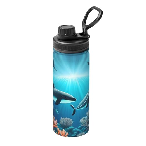 Wale unter dem Meer 510.3 g Sport Isolierter Wasserkocher - Wasserflasche für heiße und kalte Getränke, perfekt für Reisen, Wandern, Camping Wale unter dem Meer 510.3 g Sport Isolierter Wasserkocher - Wasserflasche für heiße und kalte Getränke, perfekt für Reisen, Wandern, Camping von SamLng