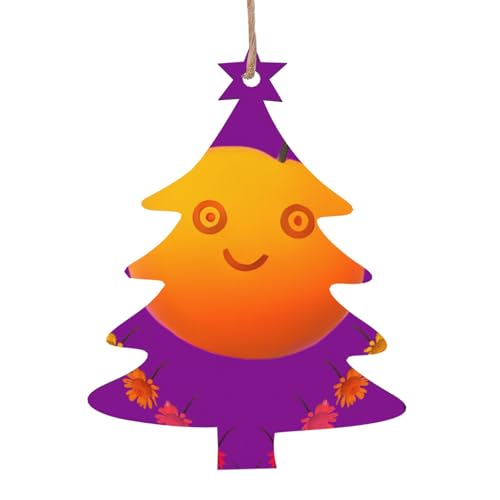 Weihnachtsbaum-Form aus Holz, Smiley-Orange, hängende Dekorationen für Weihnachtsbaum-Party, ideal für Zuhause, Wände, Türen, Fenster Weihnachtsbaum-Form aus Holz, Smiley-Orange, hängende Dekorationen für Weihnachtsbaum-Party, ideal für Zuhause, Wände, Türen, Fenster von SamLng