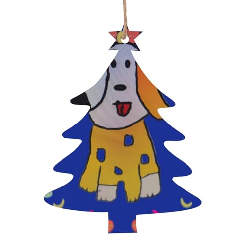 Weihnachtsbaum-Form aus Holz – Fantasy-Cartoon-Hund hängende Dekorationen für Weihnachtsbaum-Party – ideal für Zuhause, Wände, Türen, Fenster Weihnachtsbaum-Form aus Holz – Fantasy-Cartoon-Hund hängende Dekorationen für Weihnachtsbaum-Party – ideal für Zuhause, Wände, Türen, Fenster von SamLng