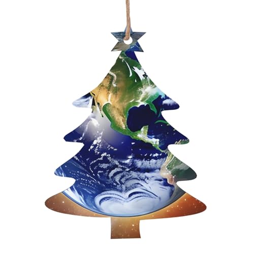 Weihnachtsbaum-Form aus Holz – Kosmische Erde hängende Dekorationen für Weihnachtsbaumparty – ideal für Zuhause, Wände, Türen, Fenster Weihnachtsbaum-Form aus Holz – Kosmische Erde hängende Dekorationen für Weihnachtsbaumparty – ideal für Zuhause, Wände, Türen, Fenster von SamLng