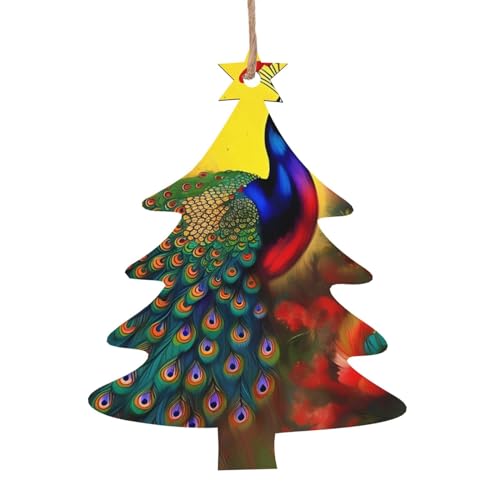 Weihnachtsbaum-Form aus Holz – Pfauenblumen hängende Dekorationen für Weihnachtsbaumparty – ideal für Zuhause, Wände, Türen, Fenster Weihnachtsbaum-Form aus Holz – Pfauenblumen hängende Dekorationen für Weihnachtsbaumparty – ideal für Zuhause, Wände, Türen, Fenster von SamLng
