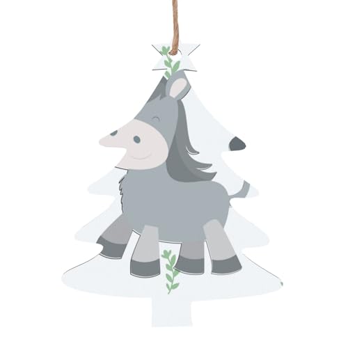 Weihnachtsbaum-Form aus Holz – lächelnder Esel hängende Dekorationen für Weihnachtsbaumparty – ideal für Zuhause, Wände, Türen, Fenster Weihnachtsbaum-Form aus Holz – lächelnder Esel hängende Dekorationen für Weihnachtsbaumparty – ideal für Zuhause, Wände, Türen, Fenster von SamLng