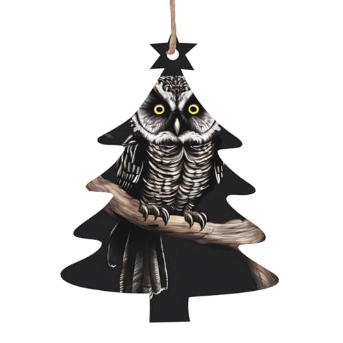 Weihnachtsbaum-Form aus Holz – späte Nacht Eule hängende Dekorationen für Weihnachtsbaumparty – ideal für Zuhause, Wände, Türen, Fenster Weihnachtsbaum-Form aus Holz – späte Nacht Eule hängende Dekorationen für Weihnachtsbaumparty – ideal für Zuhause, Wände, Türen, Fenster von SamLng