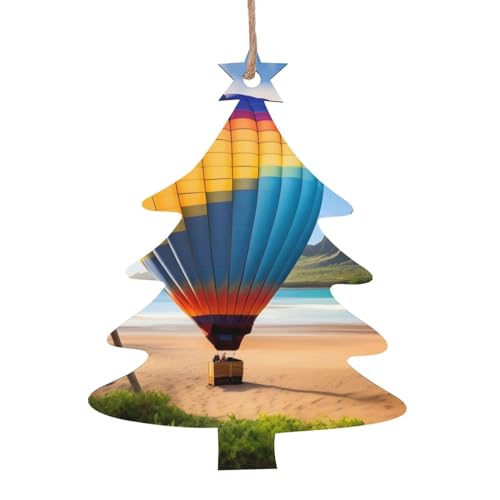 Weihnachtsbaumform Weihnachten Holz Ornamente - Hawaii Heißluftballon Hängende Dekorationen für Weihnachtsbaum Party - Ideal für Zuhause, Wände, Türen, Fenster Weihnachtsbaumform Weihnachten Holz Ornamente - Hawaii Heißluftballon Hängende Dekorationen für Weihnachtsbaum Party - Ideal für Zuhause, Wände, Türen, Fenster von SamLng