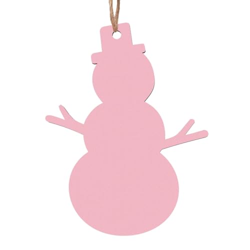 Weihnachtsschmuck aus Holz in Schneemann-Form, einfarbig, rosa, hängende Dekorationen für Weihnachtsbaum-Party, ideal für Zuhause, Wände, Türen, Fenster Weihnachtsschmuck aus Holz in Schneemann-Form, einfarbig, rosa, hängende Dekorationen für Weihnachtsbaum-Party, ideal für Zuhause, Wände, Türen, Fenster von SamLng