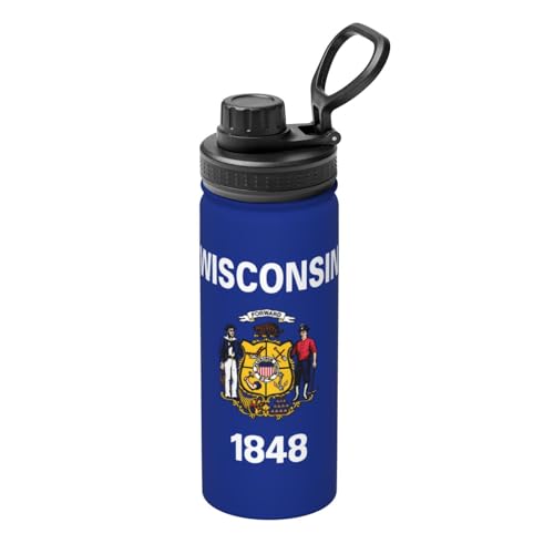 Wisconsin State Flag 510.3 g Sport Isolierter Wasserkocher - Wasserflasche für heiße und kalte Getränke, perfekt für Reisen, Wandern, Camping Wisconsin State Flag 510.3 g Sport Isolierter Wasserkocher - Wasserflasche für heiße und kalte Getränke, perfekt für Reisen, Wandern, Camping von SamLng