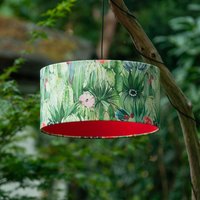 Lampenschirm Outdoor Gartenbeleuchtung Solarleuchte - Kaktur, Innenstoff Rot von SamaManufaktur