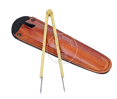 Samara Nautical Vintage Navigation Straight Pattern Artist Divider Solid Brass Drawing Tool Professional 6" Long Solid Brass with Heavy Duty Steel Point with Leather Case with Stainless Tip Samara Nautical Vintage Navigation Straight Pattern Artist Divider Solid Brass Drawing Tool Professional 6" Long Solid Brass with Heavy Duty Steel Point with Leather Case with Stainless Tip von Samara Nautical