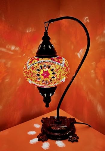 Samarkand - Lights Handgefertigte Mosaiklampe Orientalische Türkische Marokkanische Dekorative Mosaik Tischlampe Mosaik - Stehlampe L Orange Stern von Samarkand - Lights