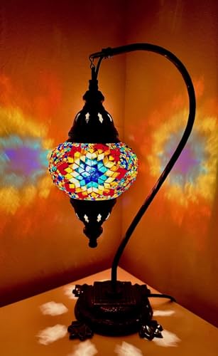 Mosaik - Stehlampe M Tischlampe Mosaiklampe Orange - Blau Stern Samarkand-Lights von Samarkand - Lights