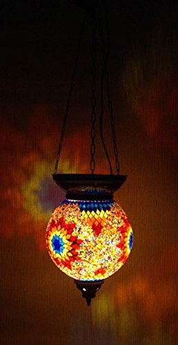 Mosaiklampe Mosaik - Hängelampe XL orientalische lampe Deckenlampe Orange Stern Samarkand-Lights von Samarkand - Lights