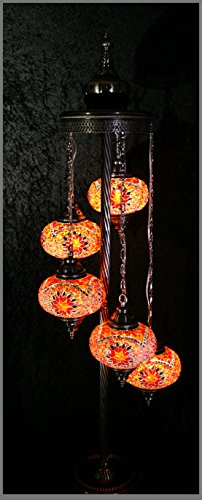 Mosaiklampe Mosaik - Stehleuchte L Tischlampe Stehlampe orientalische lampe Orange/Samarkand-Lights von Samarkand - Lights
