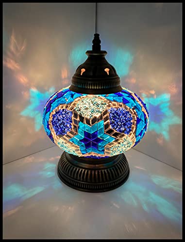 Mosaiklampe Mosaik - Tischlampe L Stehlampe Tischleuchte orientalische lampe Blau-Stern EXKLUSIV nur bei Samarkand-Lights von Samarkand - Lights