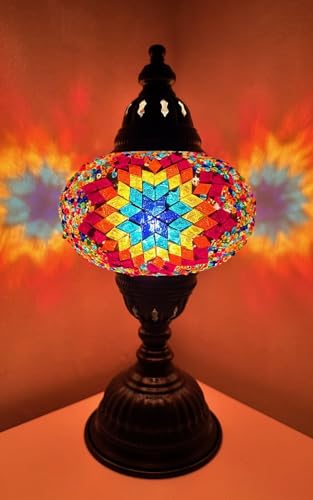 Samarkand - Lights Mosaiklampe Mosaik - Tischlampe L Stehlampe orientalische Mosaiklampen ORANGE - BLAU STERN von Samarkand - Lights