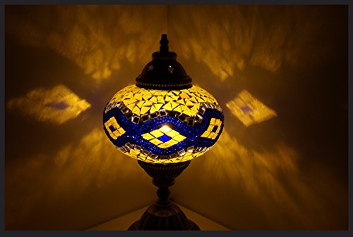 Mosaiklampe Mosaik - Tischlampe L Stehlampe orientalische lampe Blau Gelb Samarkand-Lights von Samarkand - Lights