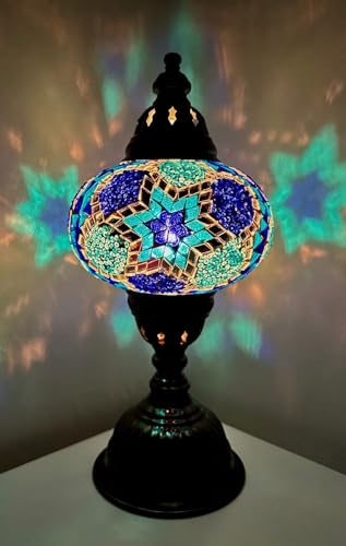 Samarkand - Lights Mosaiklampe Mosaik - Tischlampe L Stehlampe orientalische mosaiklampen BLAU-STERN von Samarkand - Lights