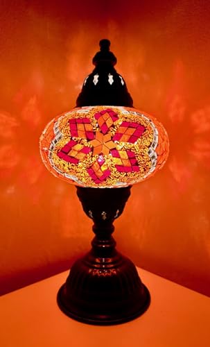 Samarkand - Lights Mosaiklampe Mosaik - Tischlampe L Stehlampe orientalische lampe Orange-Rot Stern von Samarkand - Lights