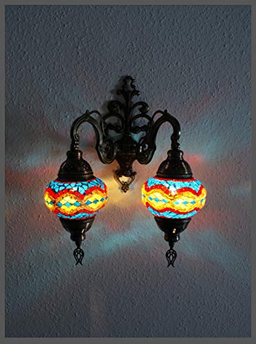 Samarkand - Lights Doppel Glas Wandleuchte Mosaiklampe Mosaik Wand Lampe Orientalische Lampe Wandlampe M von Samarkand - Lights