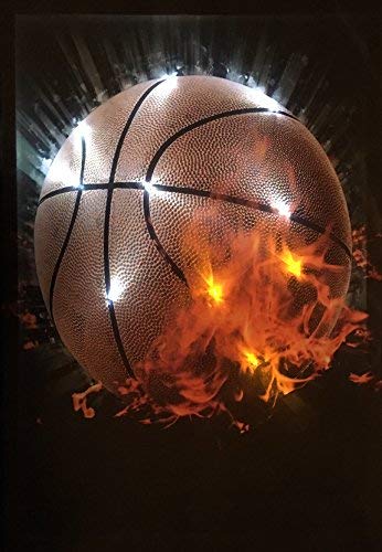 Samarkand - Lights LED-Bild mit Beleuchtung LED- Bilder Leinwandbild 65 x 45 cm Leuchtbild BASKETBALL Wandbild von Samarkand - Lights