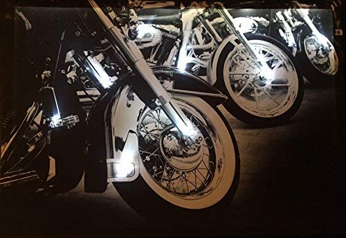 Samarkand - Lights LED-Bild mit Beleuchtung LED- Bilder Leinwandbild 65 x 45 cm Leuchtbild Motorrad MOTORRÄDER Wandbild von Samarkand - Lights