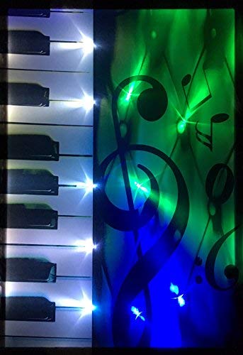 Samarkand - Lights LED-Bild mit Beleuchtung LED- Bilder Leinwandbild 65 x 45 cm Leuchtbild Musik Piano Wandbild von Samarkand - Lights