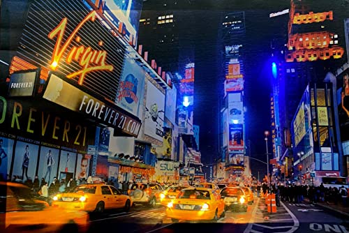 Samarkand - Lights LED-Bild mit Beleuchtung LED- Bilder Leinwandbild 65 x 45 cm Leuchtbild NEW YORK/Times Square von Samarkand - Lights