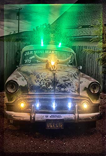 Samarkand - Lights LED-Bild mit Beleuchtung LED- Bilder Leinwandbild 65 x 45 cm Leuchtbild OLD CAR/ROUTE 66 von Samarkand - Lights