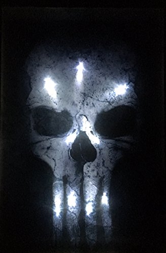 Samarkand - Lights LED-Bild mit Beleuchtung LED- Bilder Leinwandbild 65 x 45 cm Leuchtbild TOTENKOPF Wandbild von Samarkand - Lights