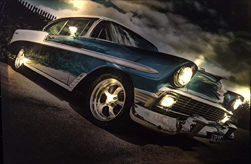 Samarkand - Lights LED-Bild mit Beleuchtung LED- Bilder Leinwandbild 65 x 45 cm Leuchtbild US CAR/MUSCLE CAR/OLDTIMER von Samarkand - Lights