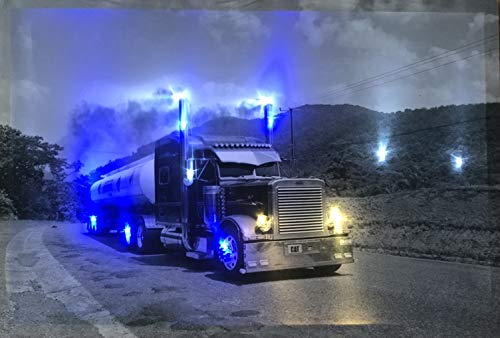 Samarkand - Lights LED-Bild mit Beleuchtung LED- Bilder Leinwandbild 65 x 45 cm Leuchtbild US TRUCK/LKW Wandbild von Samarkand - Lights