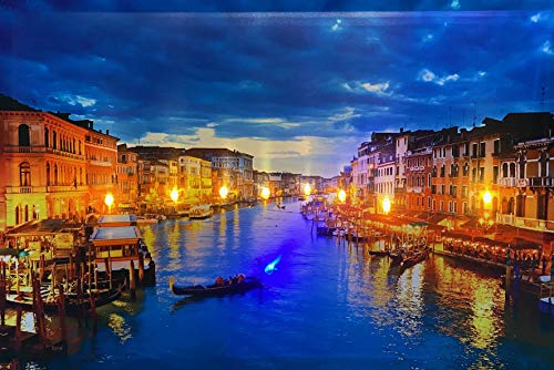 Samarkand - Lights LED-Bild mit Beleuchtung LED- Bilder Leinwandbild 65 x 45 cm Leuchtbild VENEDIG Wandbild von Samarkand - Lights