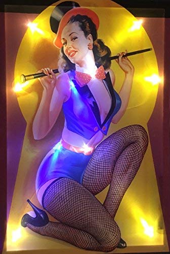 Samarkand - Lights LED-Bild mit Beleuchtung LED- Bilder Leinwandbild 65 x 45 cm Leuchtbild Wandbild PIN UP GIRL von Samarkand - Lights