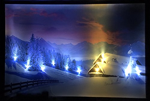 Samarkand - Lights LED-Bild mit Beleuchtung LED- Bilder Leinwandbild 65 x 45 cm Leuchtbild Weihnachten Landschaft Wandbild von Samarkand - Lights